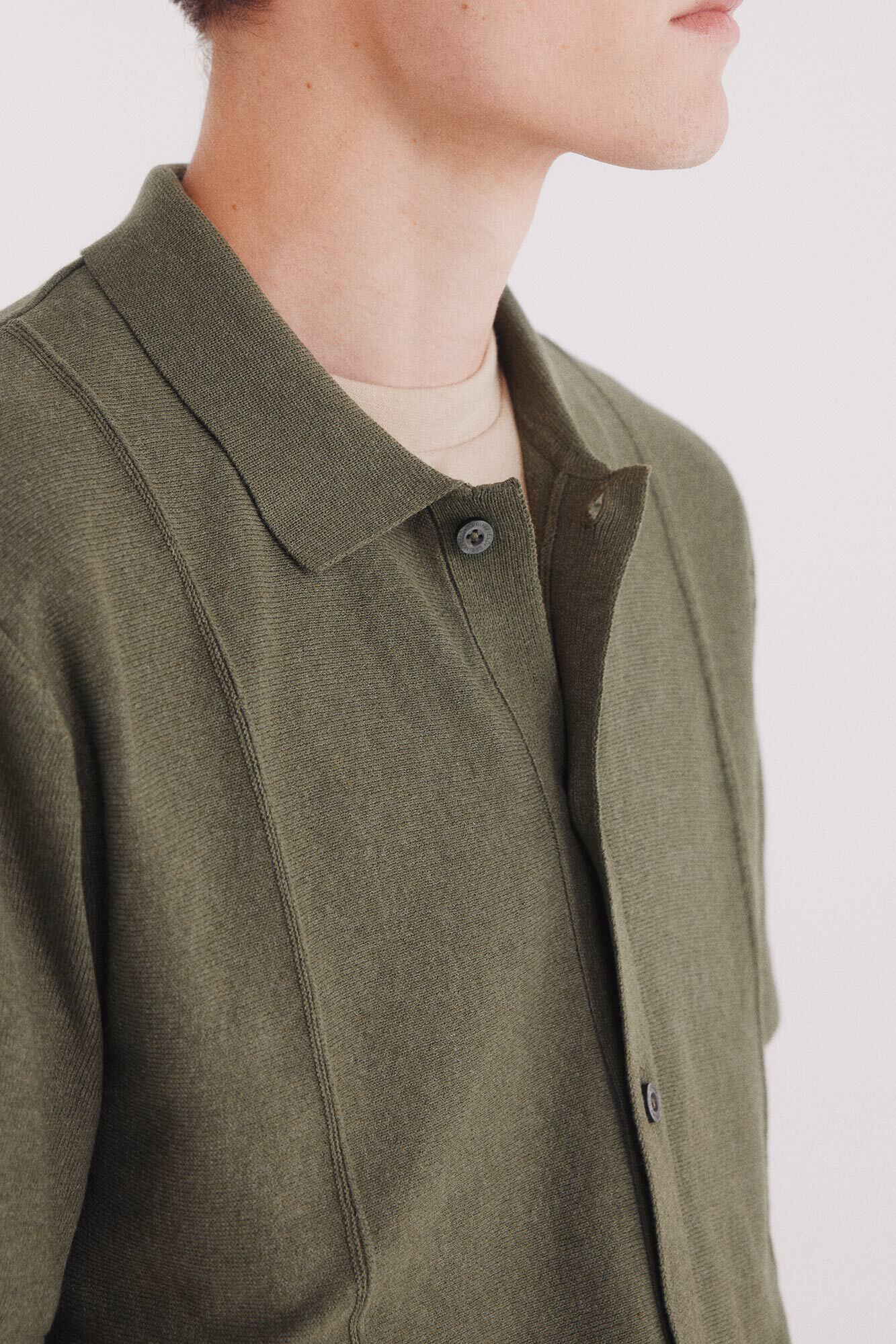 Springfield_Green_Short Sleeve Vertical Striped Cardigan_1422865_92_02