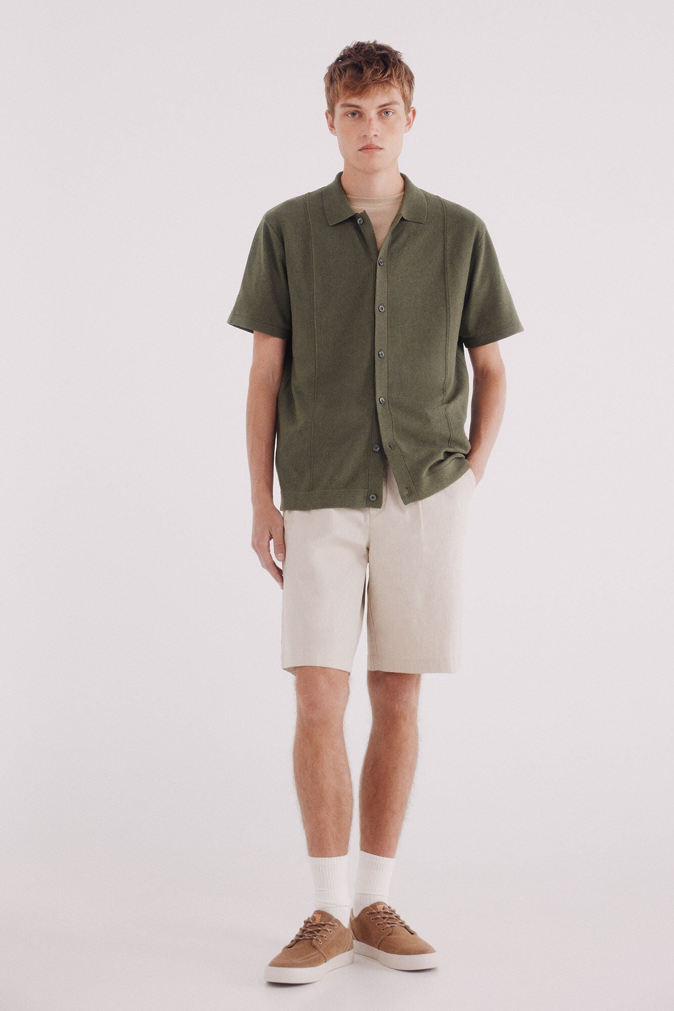 Springfield_Green_Short Sleeve Vertical Striped Cardigan_1422865_92_05