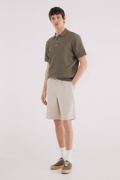 Springfield_Grey_Short Sleeve Jersey with Polo Shirt Neck Structure_1422873_46_02