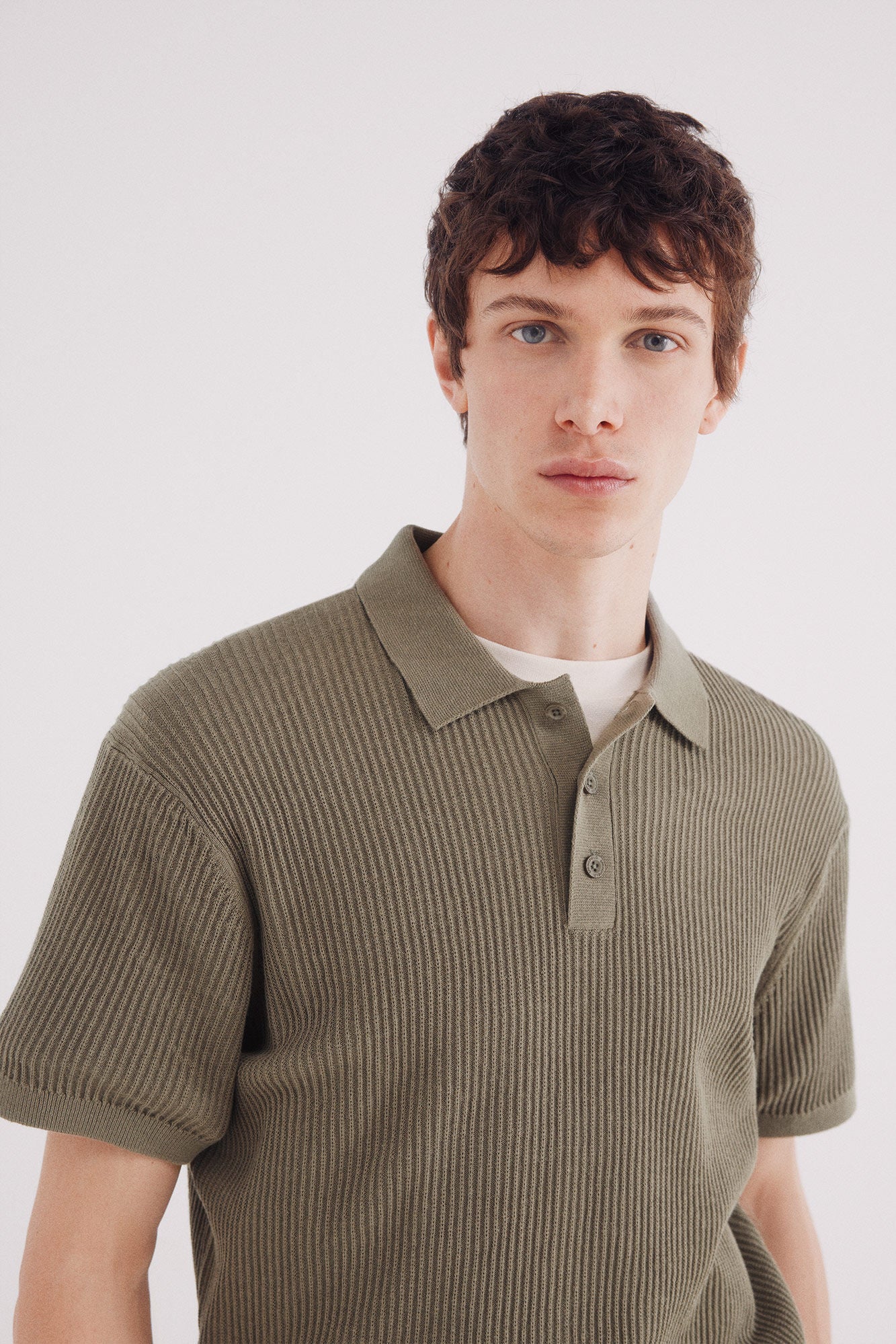 Springfield_Grey_Short Sleeve Jersey with Polo Shirt Neck Structure_1422873_46_03