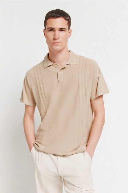 Springfield Brown Men Link Structure Polo Shirt SKU: 1423129_35 Image 01