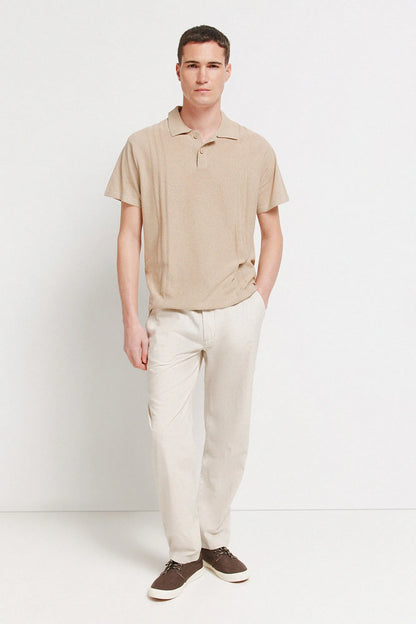 Springfield Brown Men Link Structure Polo Shirt SKU: 1423129_35 Image 02