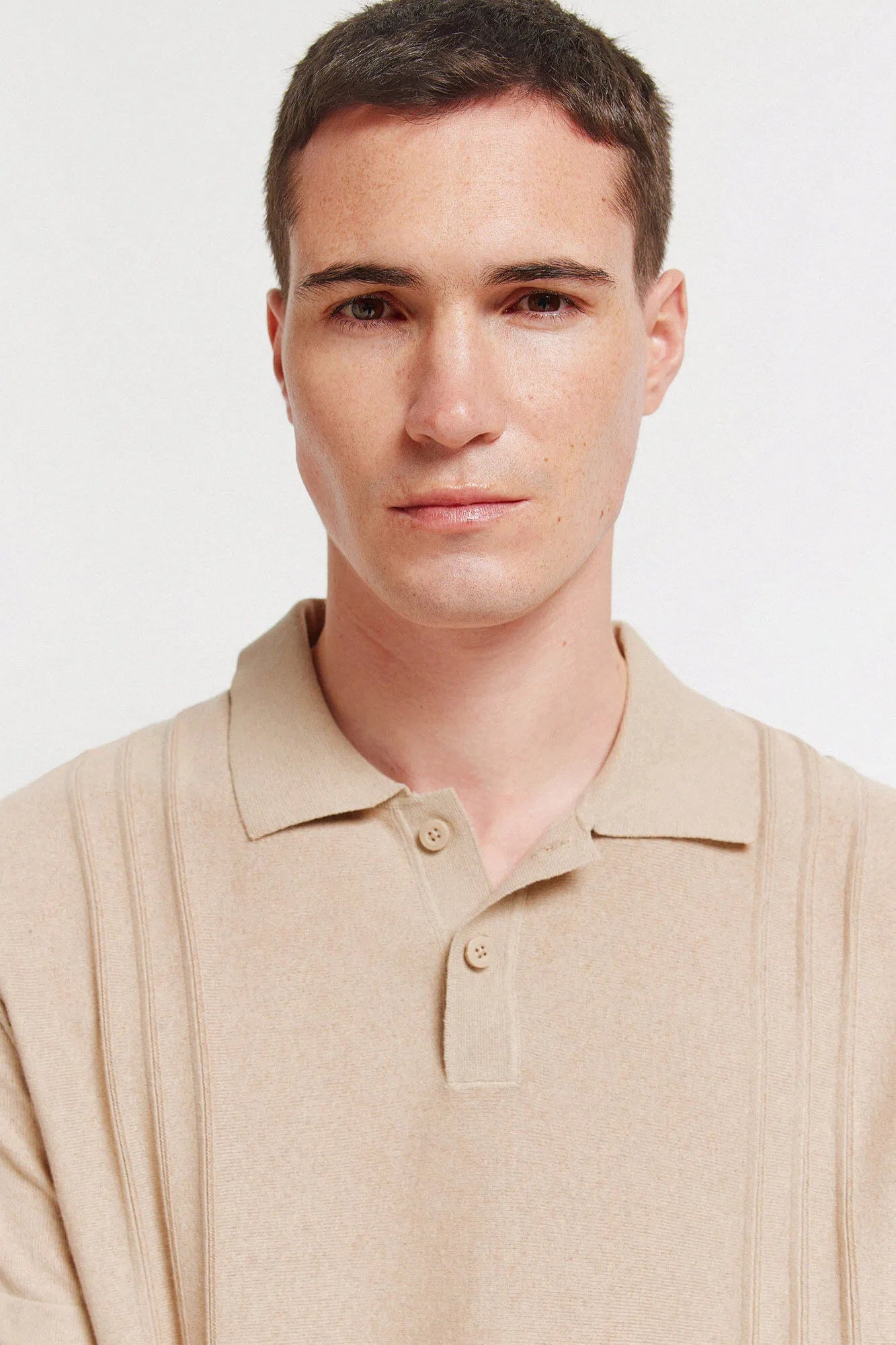 Springfield Brown Men Link Structure Polo Shirt SKU: 1423129_35 Image 03
