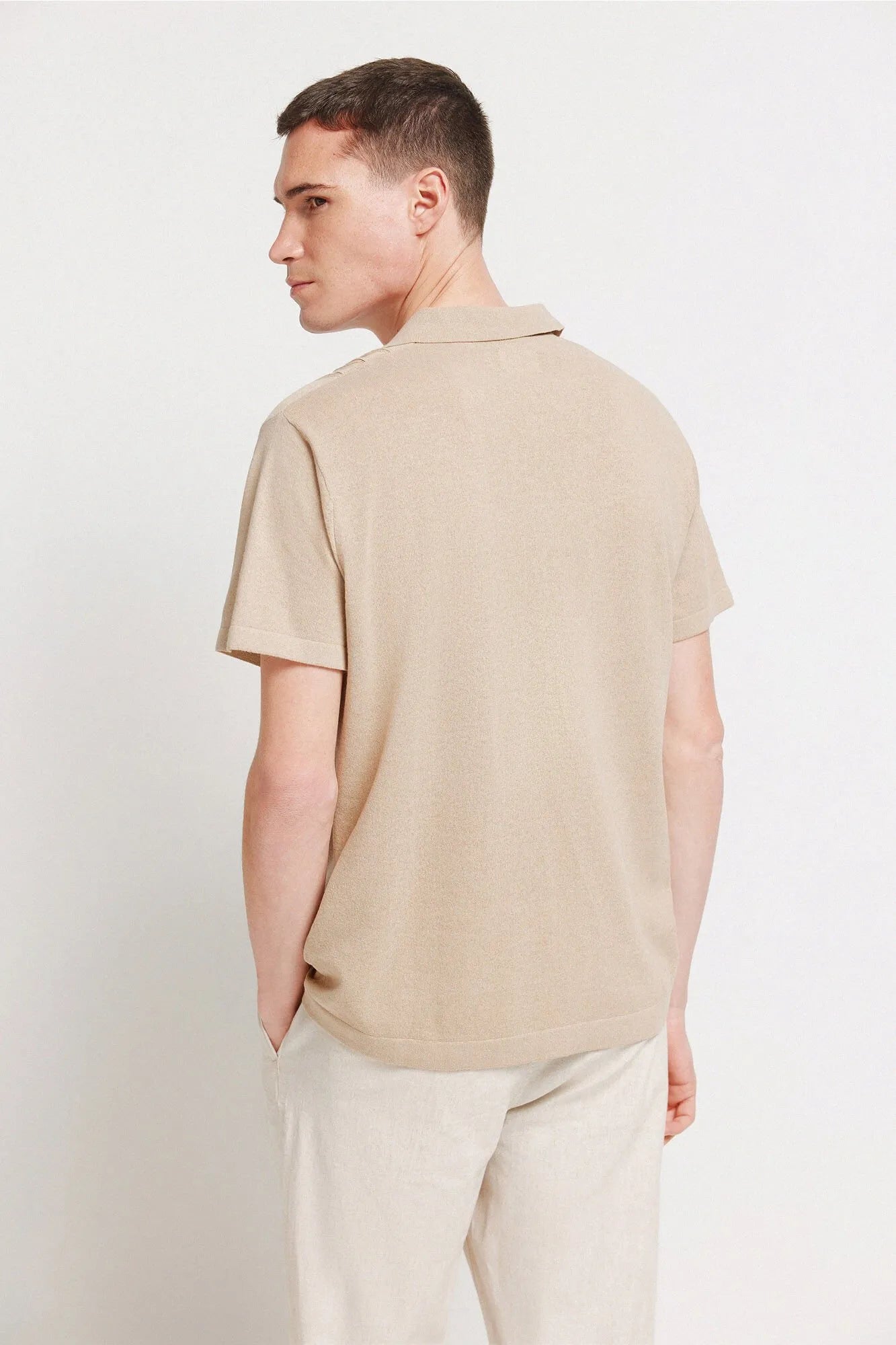 Springfield Brown Men Link Structure Polo Shirt SKU: 1423129_35 Image 05