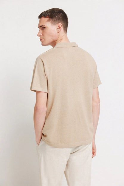Springfield Brown Men Link Structure Polo Shirt SKU: 1423129_35 Image 05