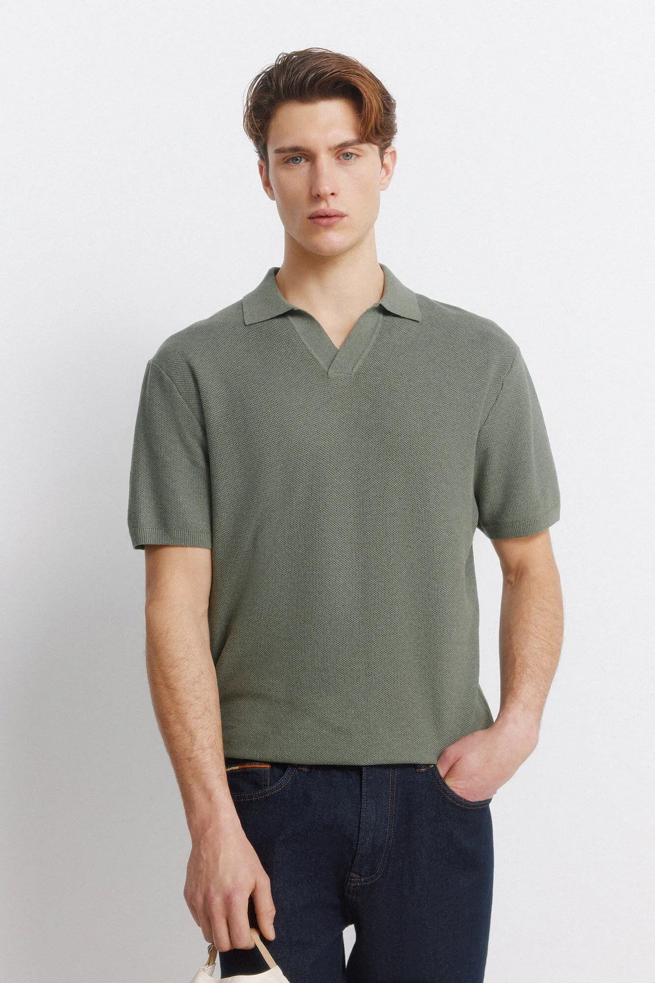 Springfield Green Men Link Structure Polo Shirt SKU: 1423133_28 Image 01