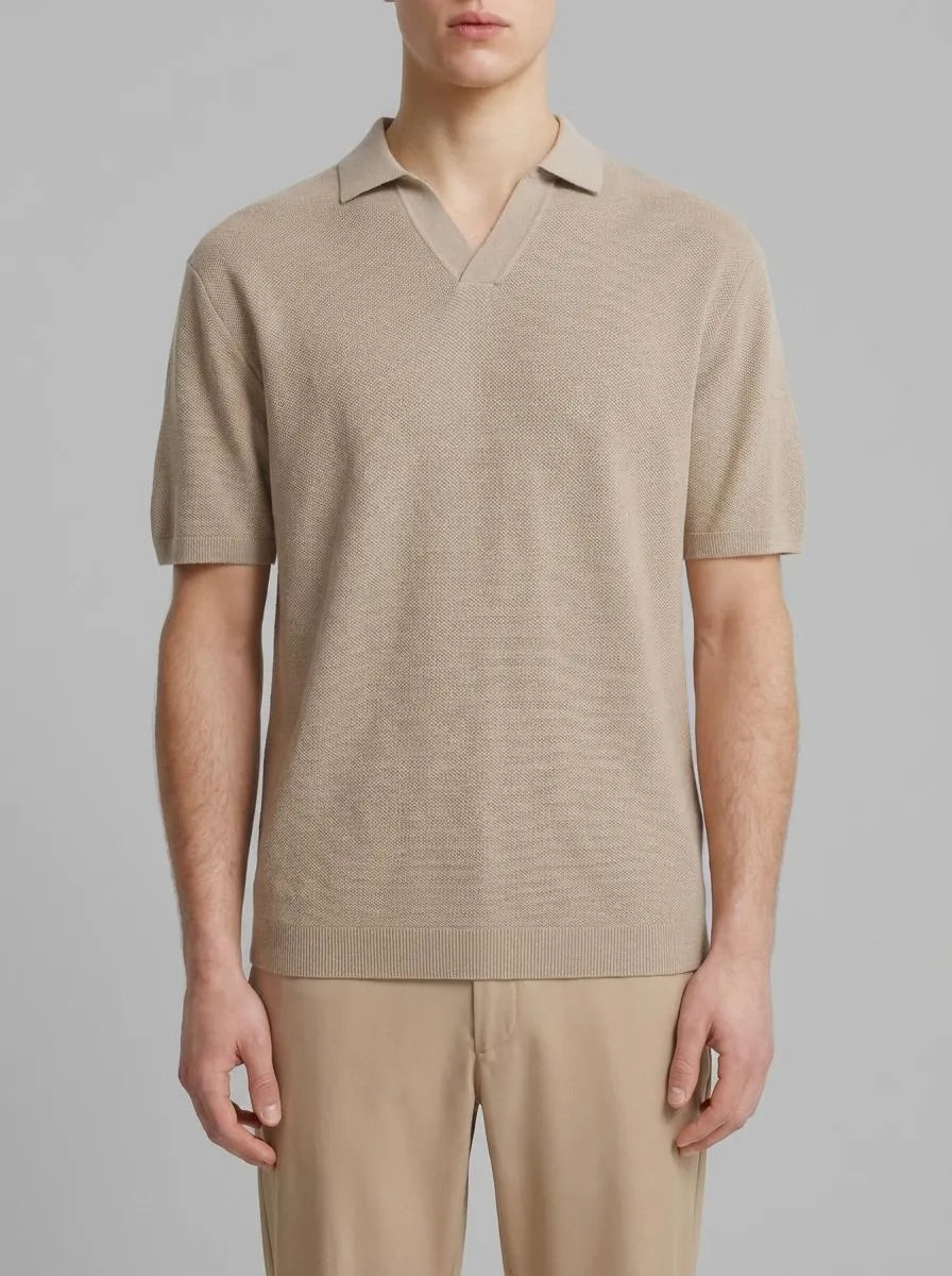 Springfield Brown Men Link Structure Polo Shirt SKU: 1423134_35 Image 00