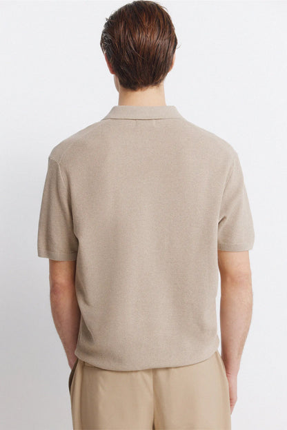 Springfield Brown Men Link Structure Polo Shirt SKU: 1423134_35 Image 03
