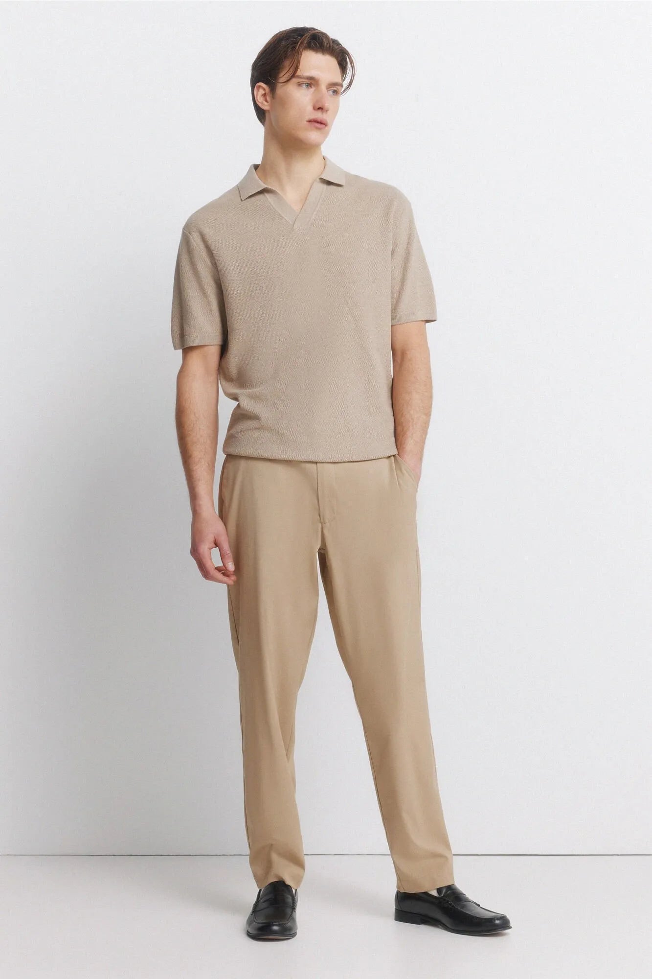 Springfield Brown Men Link Structure Polo Shirt SKU: 1423134_35 Image 04