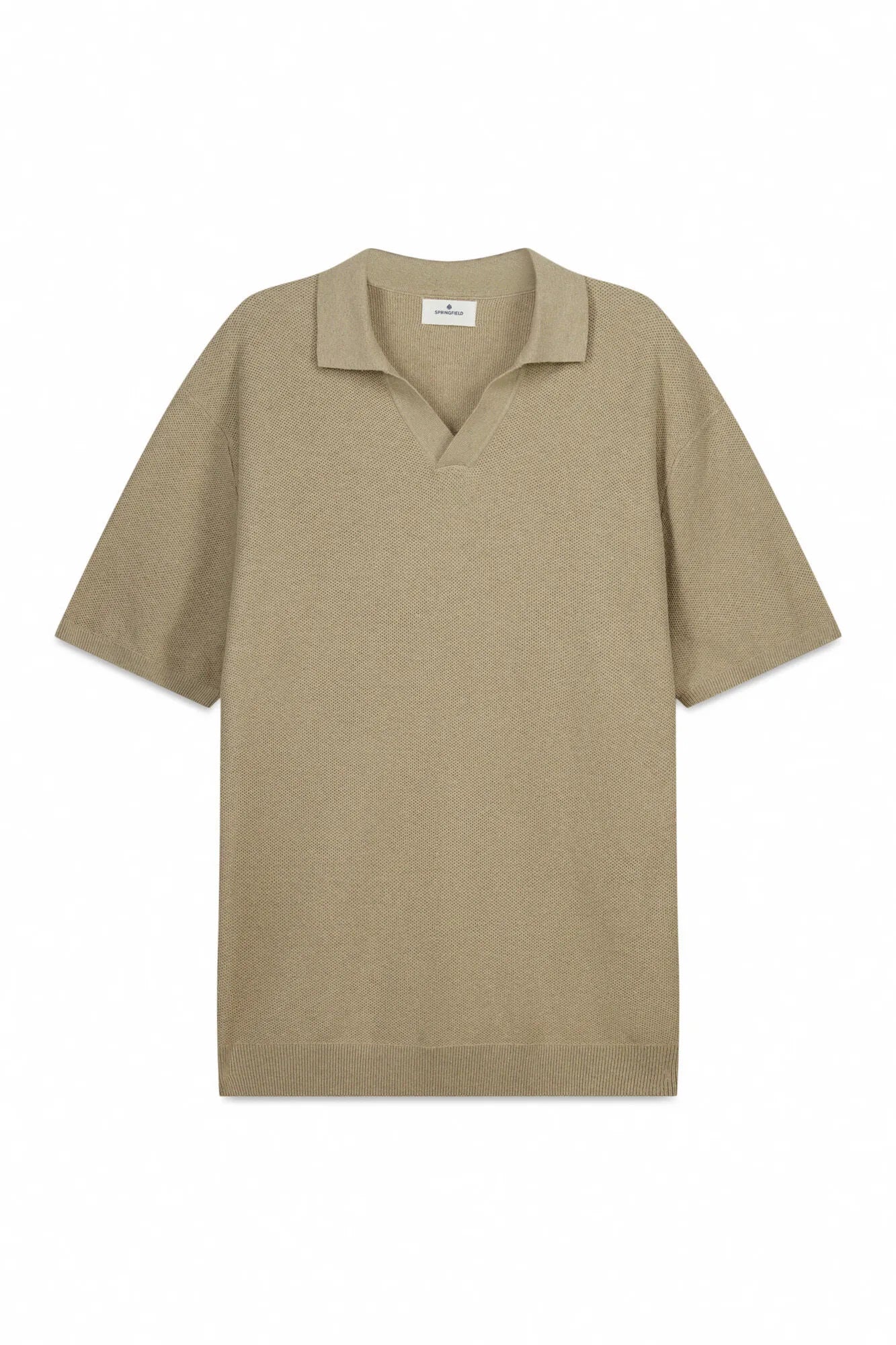 Springfield Brown Men Link Structure Polo Shirt SKU: 1423134_35 Image 05