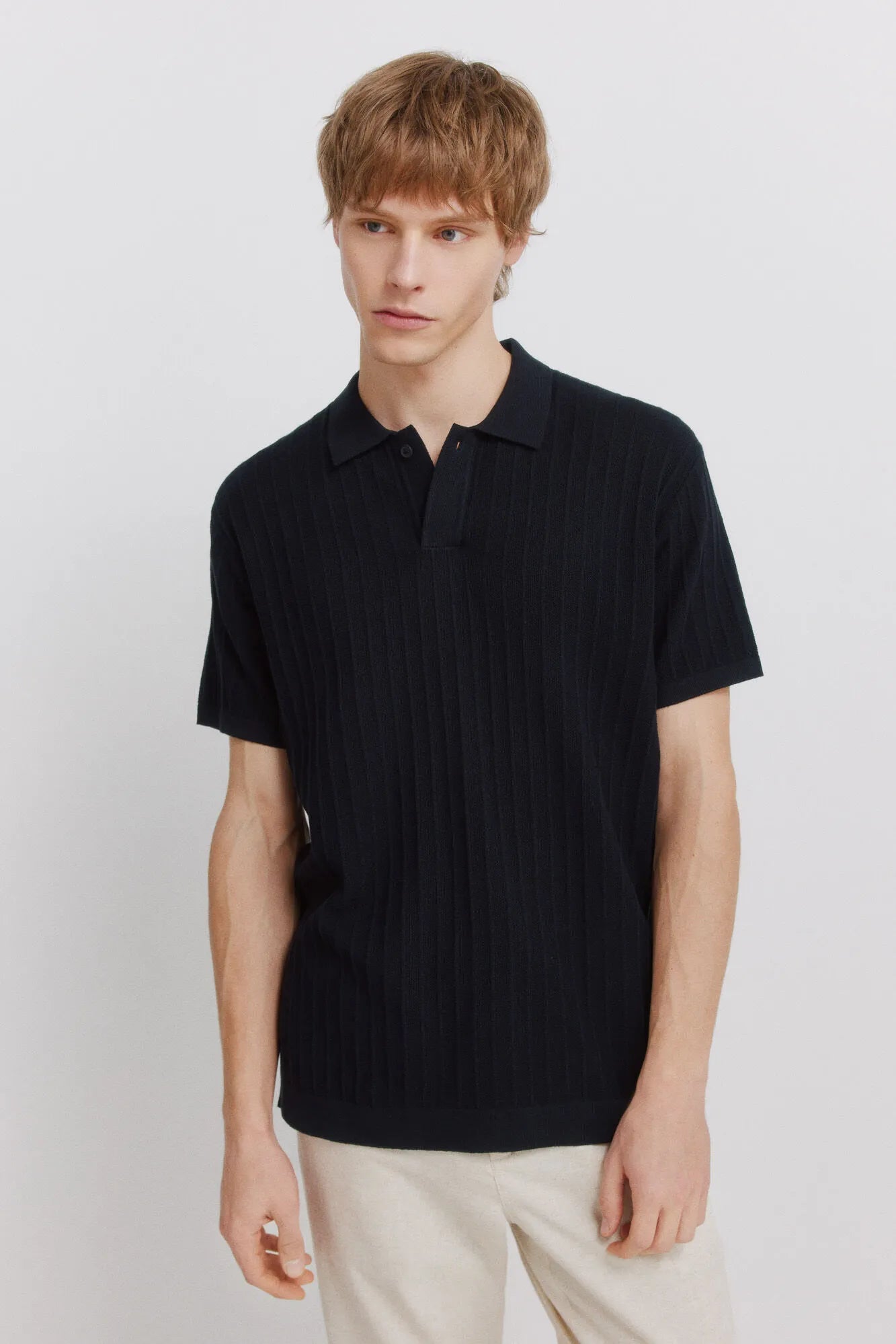 Springfield Blue Men Basic Structured Polo Shirt SKU: 1423135_11 Image 01