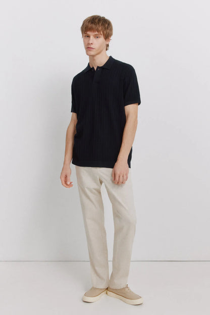 Springfield Blue Men Basic Structured Polo Shirt SKU: 1423135_11 Image 02