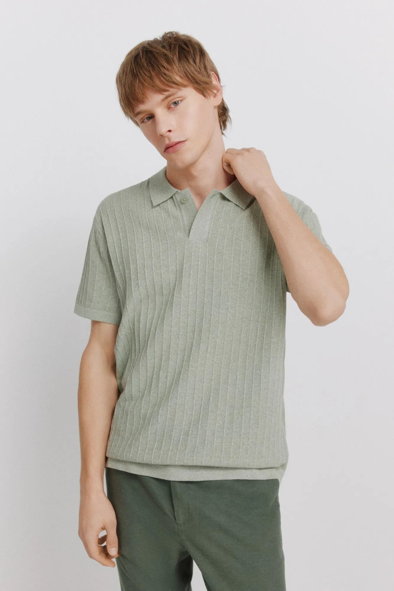 Springfield Green Men Basic Structured Polo Shirt SKU: 1423136_27 Image 01
