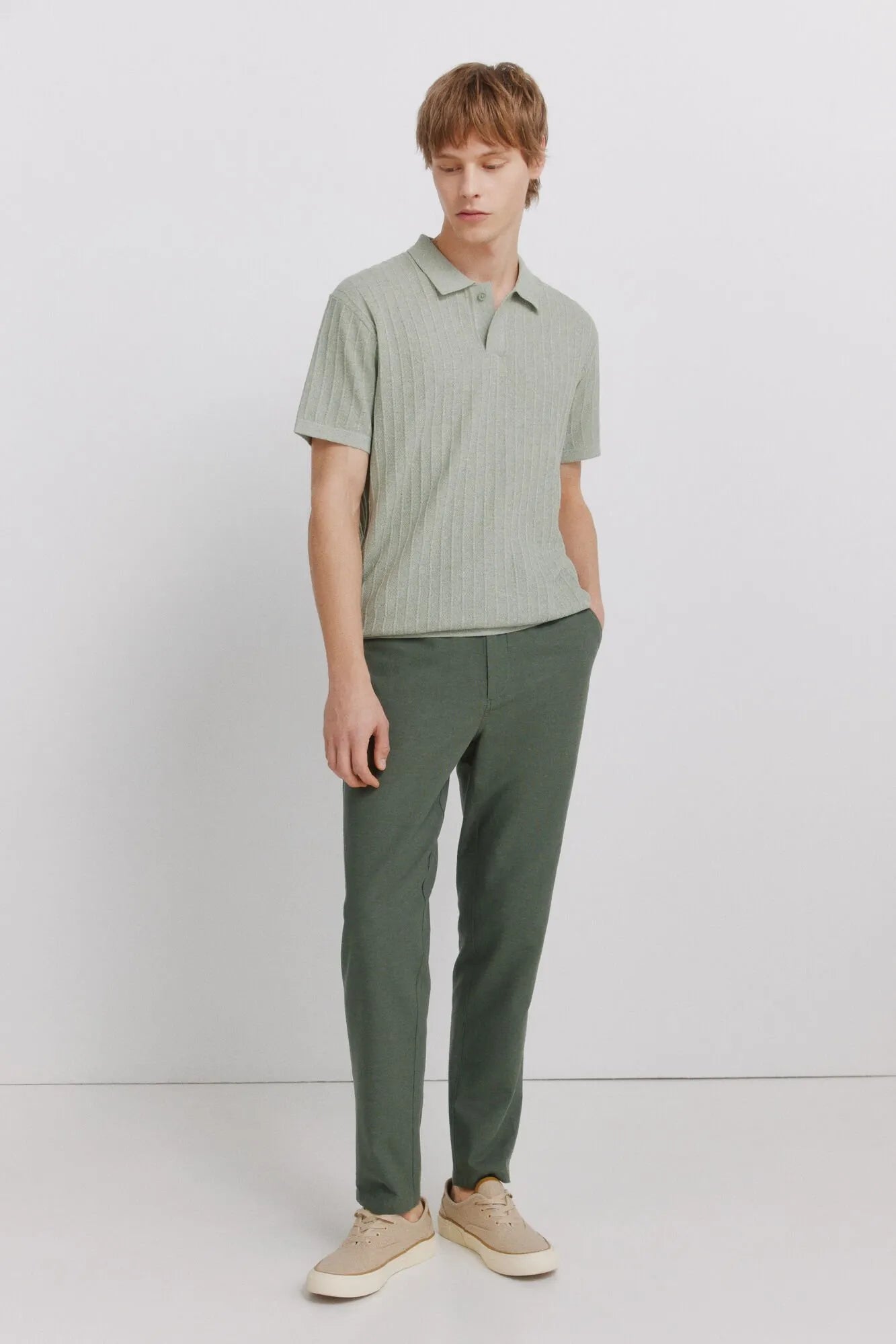 Springfield Green Men Basic Structured Polo Shirt SKU: 1423136_27 Image 02
