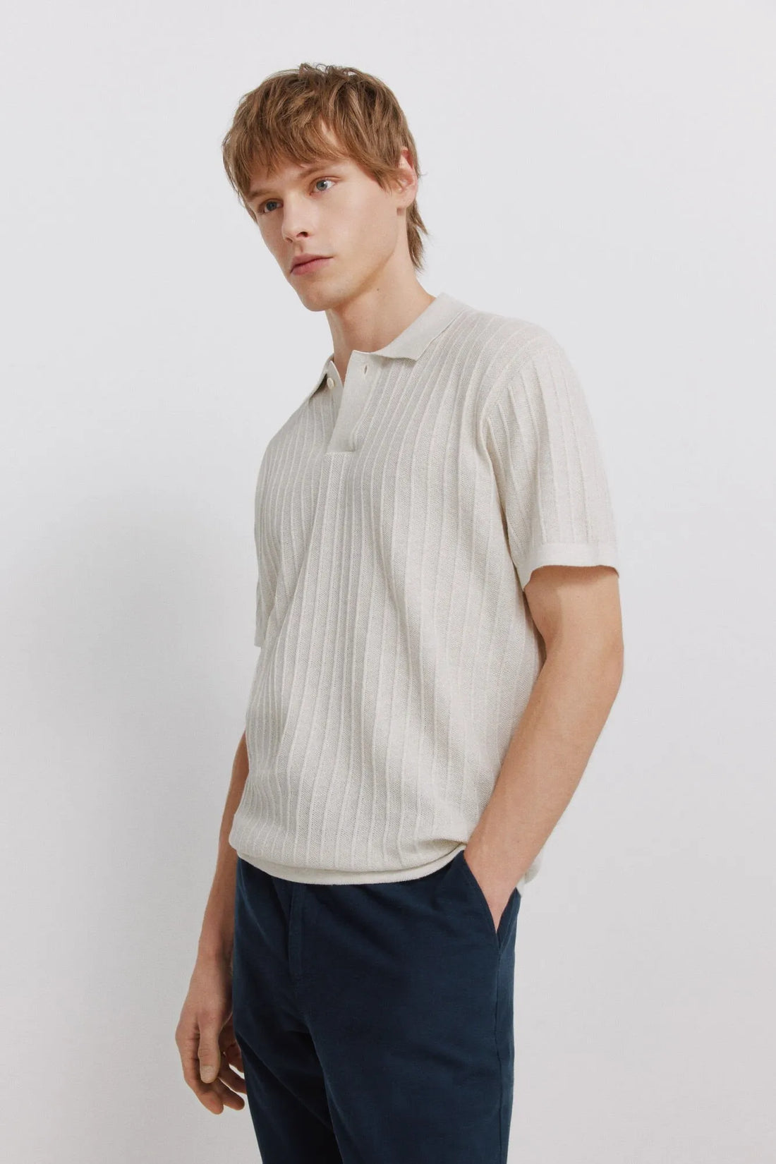 Springfield Gray Men Basic Structured Polo Shirt SKU: 1423137_48 Image 01