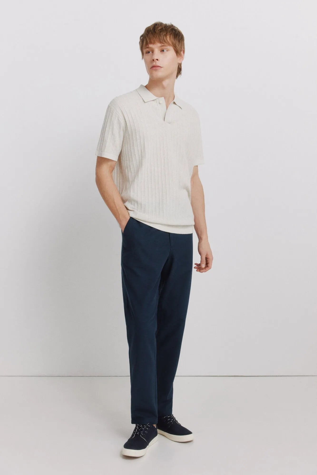 Springfield Gray Men Basic Structured Polo Shirt SKU: 1423137_48 Image 02