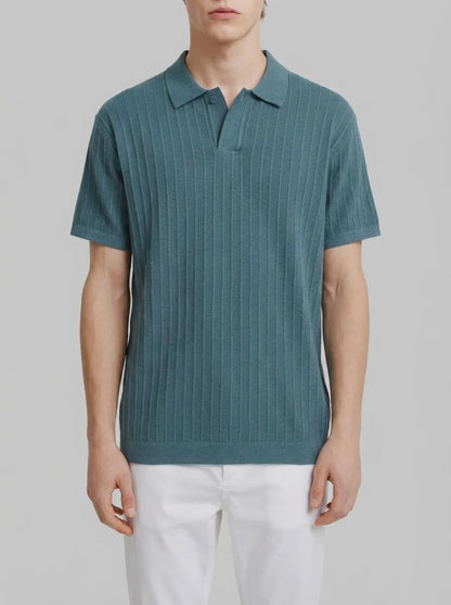 Springfield Blue Men Basic Structured Polo Shirt SKU: 1423138_83 Image 00