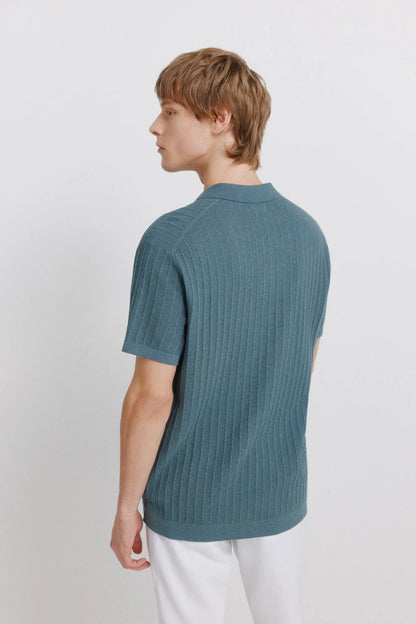 Springfield Blue Men Basic Structured Polo Shirt SKU: 1423138_83 Image 04