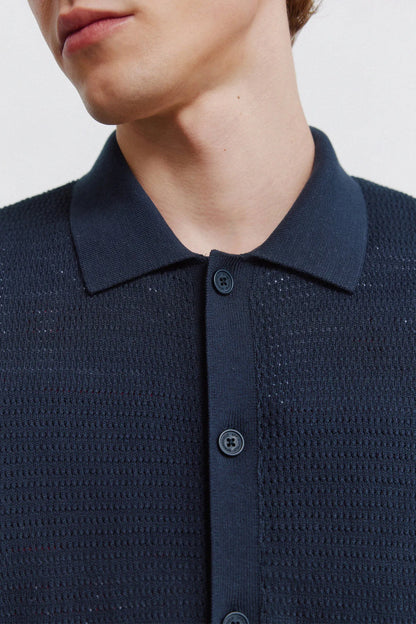 Springfield Blue Men Link Structure Cardigan SKU: 1423142_10 Image 02