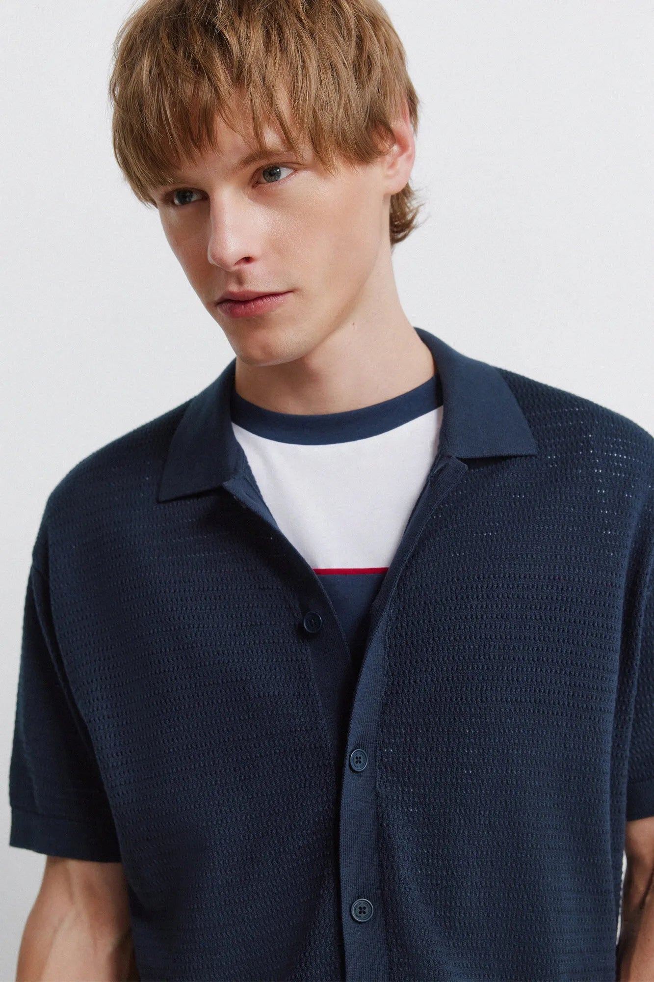 Springfield Blue Men Link Structure Cardigan SKU: 1423142_10 Image 04