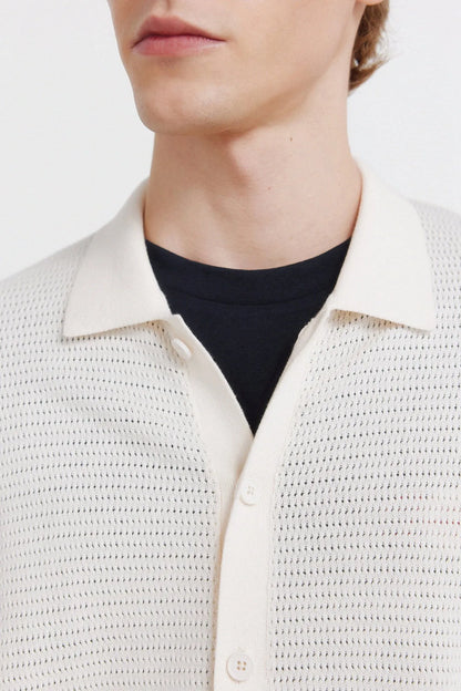 Springfield White Men Link Structure Cardigan SKU: 1423142_97 Image 02