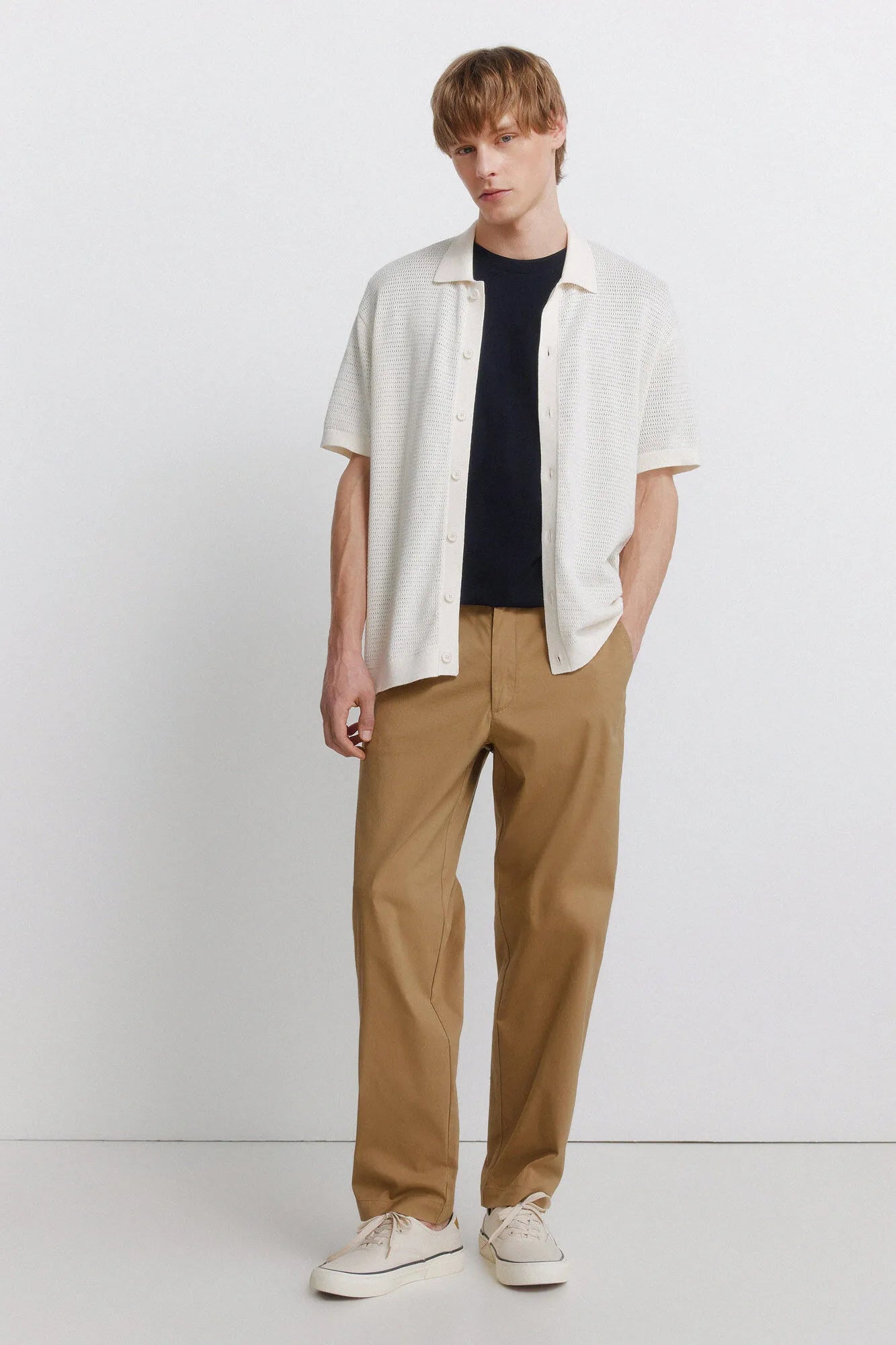 Springfield White Men Link Structure Cardigan SKU: 1423142_97 Image 03