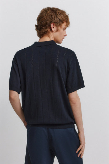 Springfield 0 Men Openwork Detail Polo Shirt SKU: 1423156_11 Image 04