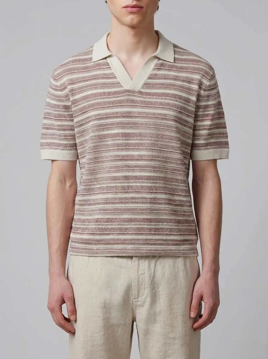 Springfield 0 Men Mouline Striped Structure Polo Shirt SKU: 1423158_67 Image 00