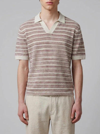 Springfield 0 Men Mouline Striped Structure Polo Shirt SKU: 1423158_67 Image 00