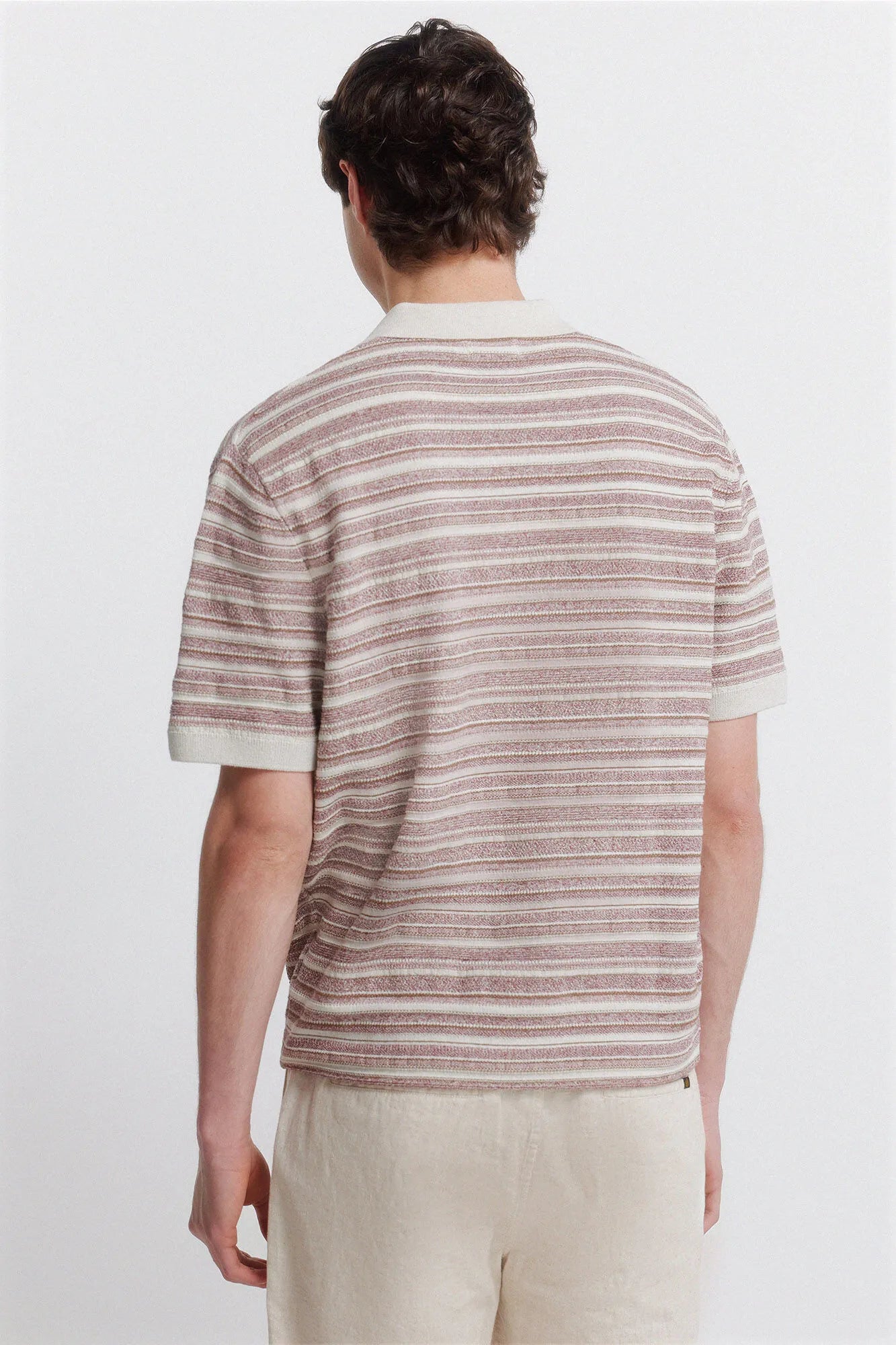 Springfield 0 Men Mouline Striped Structure Polo Shirt SKU: 1423158_67 Image 04