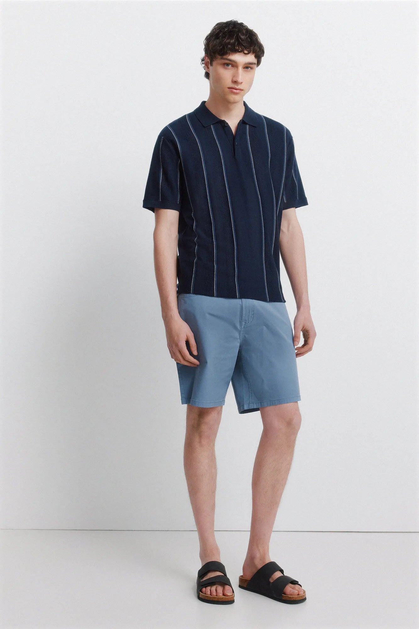 Springfield 0 Men Striped Structured Polo Shirt SKU: 1423159_17 Image 03