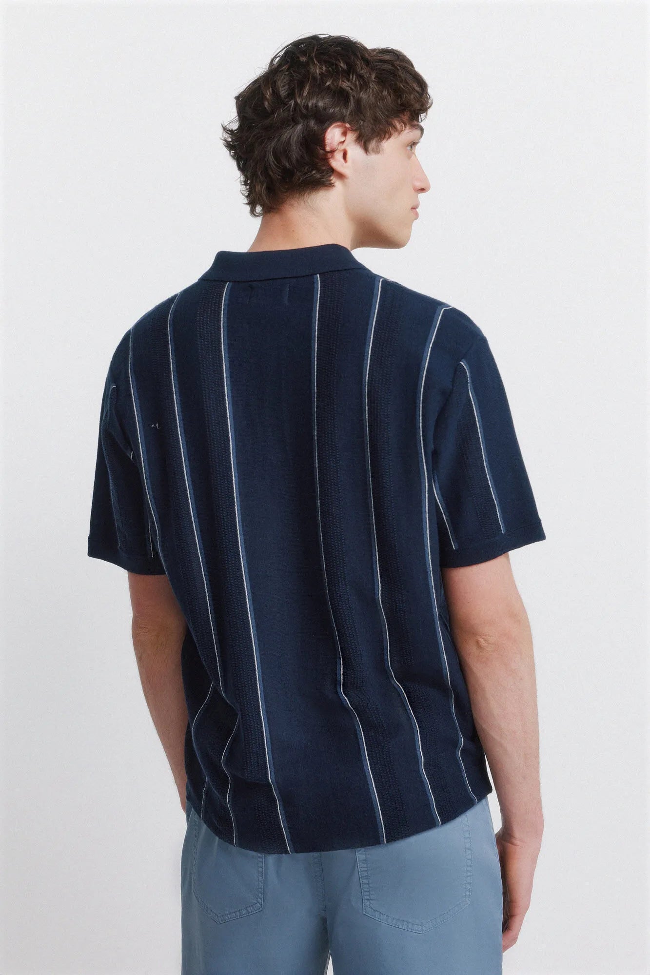 Springfield 0 Men Striped Structured Polo Shirt SKU: 1423159_17 Image 04