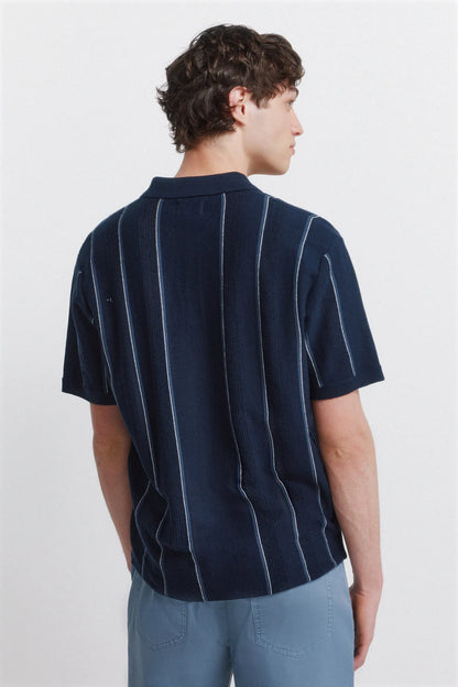 Springfield 0 Men Striped Structured Polo Shirt SKU: 1423159_17 Image 04