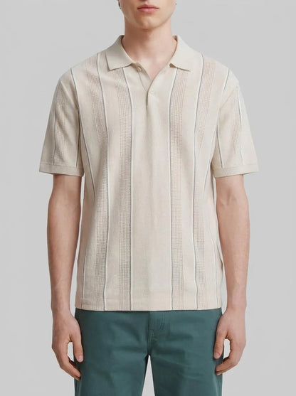 Springfield 0 Men Striped Structured Polo Shirt SKU: 1423159_51 Image 00