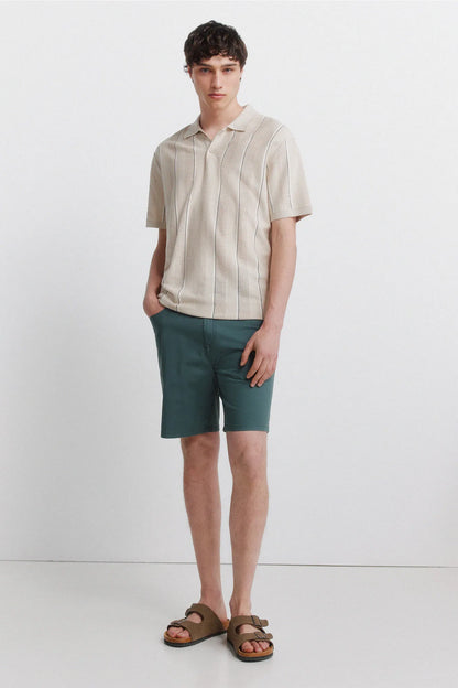 Springfield 0 Men Striped Structured Polo Shirt SKU: 1423159_51 Image 03