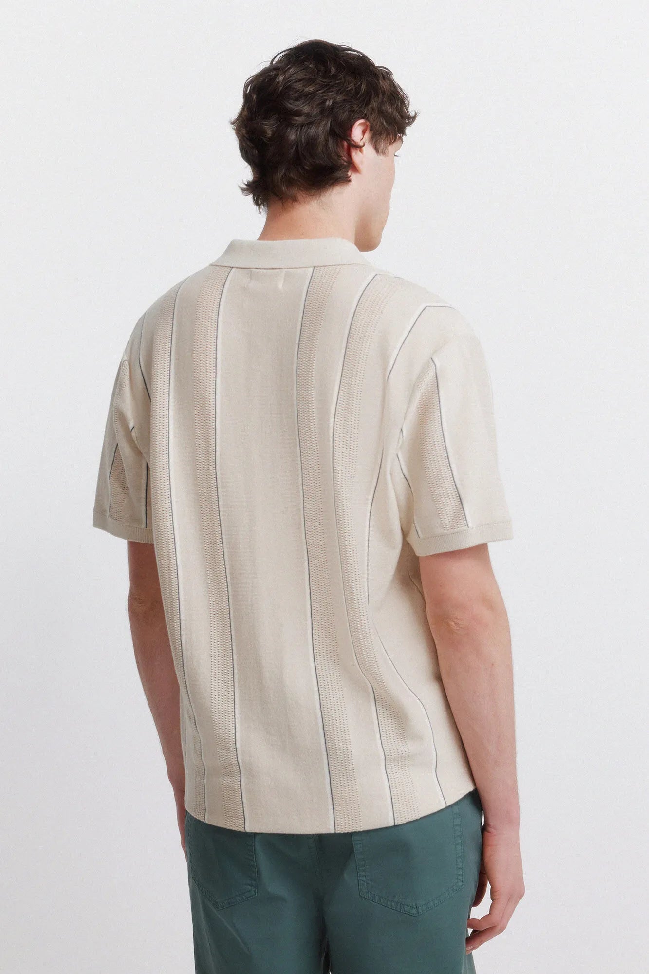 Springfield 0 Men Striped Structured Polo Shirt SKU: 1423159_51 Image 04
