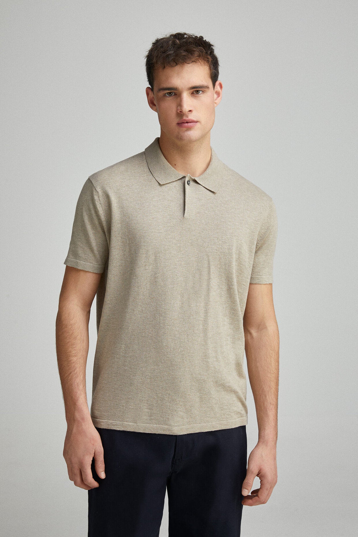 Springfield_Short Sleeve Jersey with Polo Shirt Neck Structure_1429169_36_01