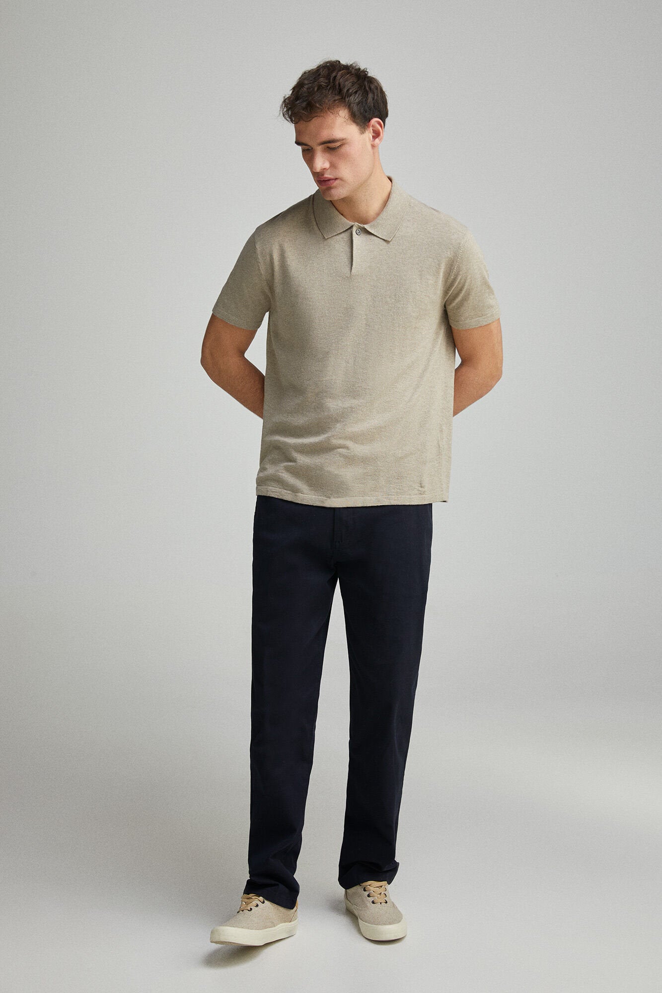 Springfield_Short Sleeve Jersey with Polo Shirt Neck Structure_1429169_36_04
