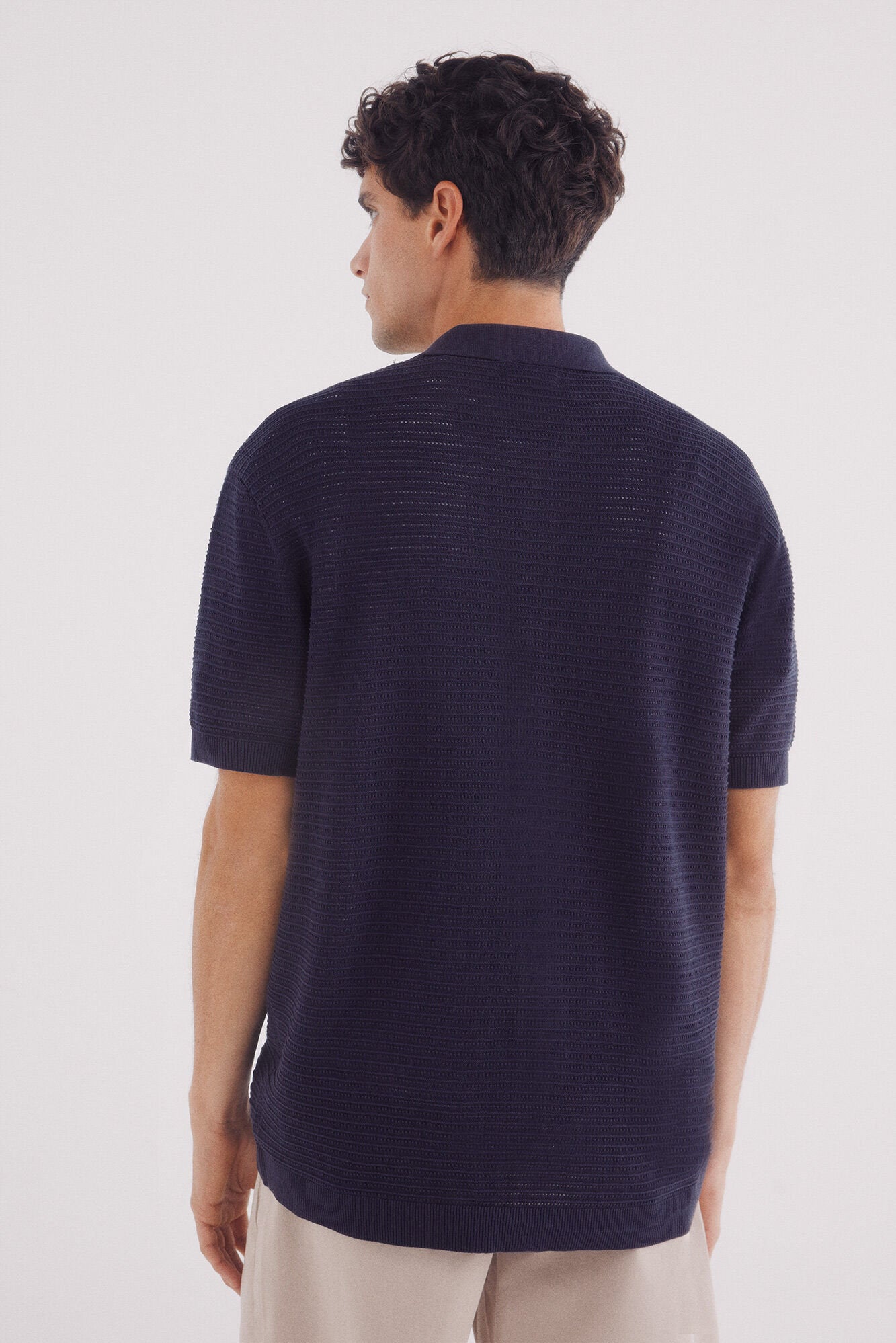 Springfield_Short Sleeve Neck Polo Shirt Neck Cardigan_1429173_11_03
