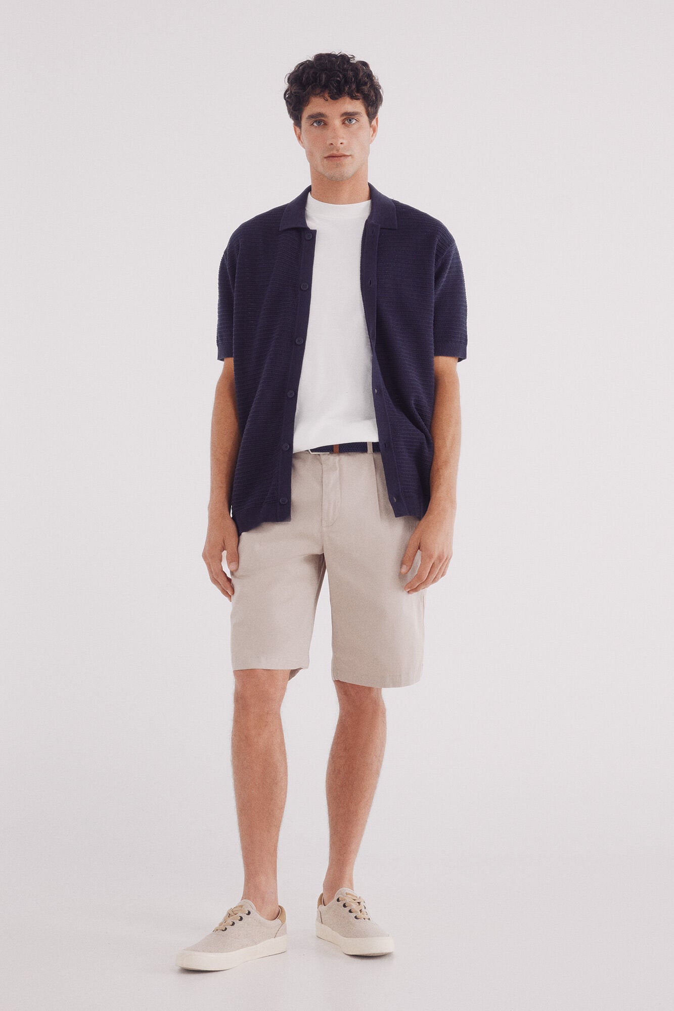 Springfield_Short Sleeve Neck Polo Shirt Neck Cardigan_1429173_11_04