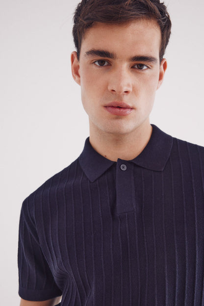 Springfield_Short Sleeve Jumper with a Polo Shirt-Style Neck_1429174_10_02