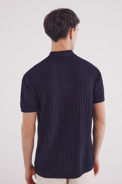 Springfield_Short Sleeve Jumper with a Polo Shirt-Style Neck_1429174_10_04