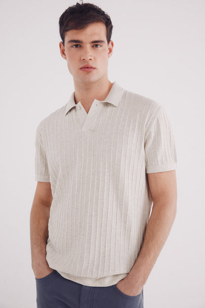 Springfield_Short Sleeve Jumper with a Polo Shirt-Style Neck_1429174_48_01