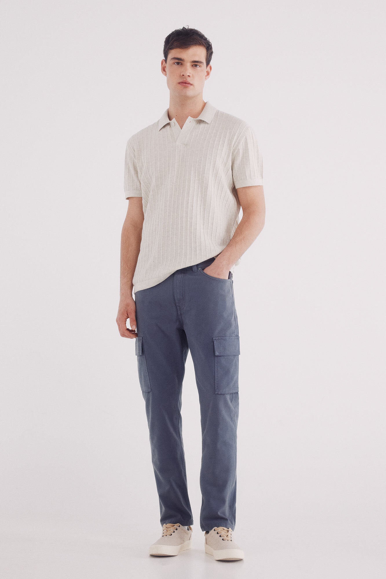 Springfield_Short Sleeve Jumper with a Polo Shirt-Style Neck_1429174_48_03