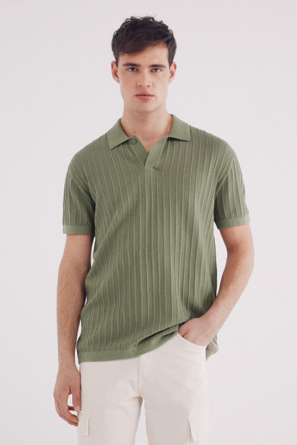 Springfield_Short Sleeve Jumper with a Polo Shirt-Style Neck_1429174_93_01