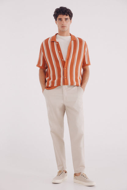 Springfield_Short Sleeve Vertical Striped Cardigan_1429175_65_02