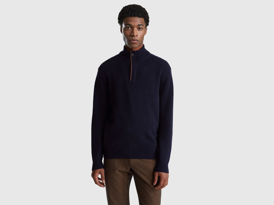 Benetton_Dark Blue_Turtleneck in Wool Blend_1444U2022_3C1_01