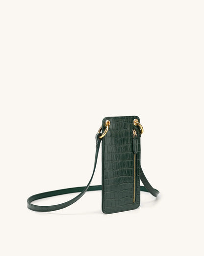 JW PEI_Dark Green Croc_Quinn Phone Bag_147-2_Dark Green Croc_03