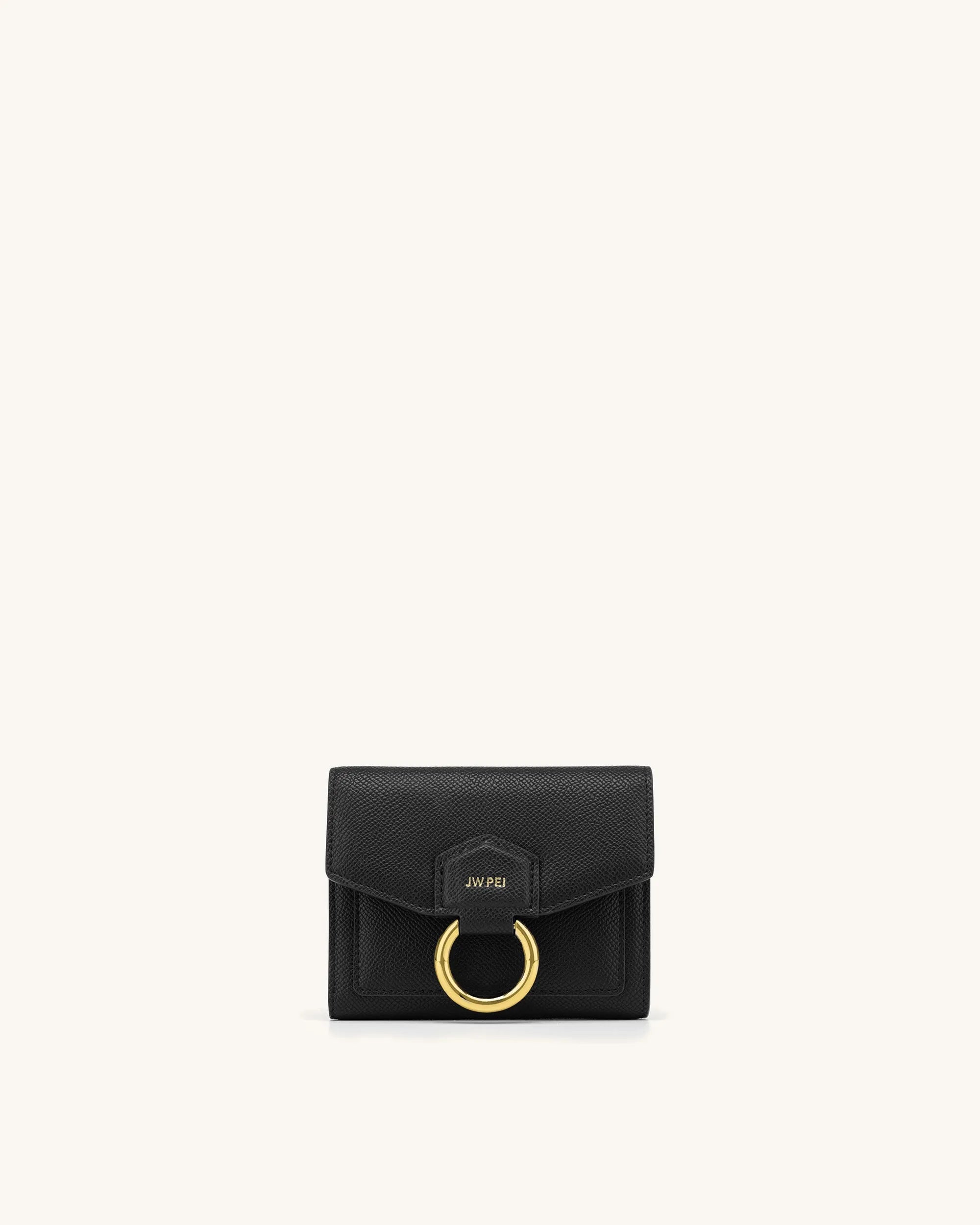 JW PEI_Black Grained Vegan Leather_Stella Wallet_148-1_Black Grained Vegan Leather_01