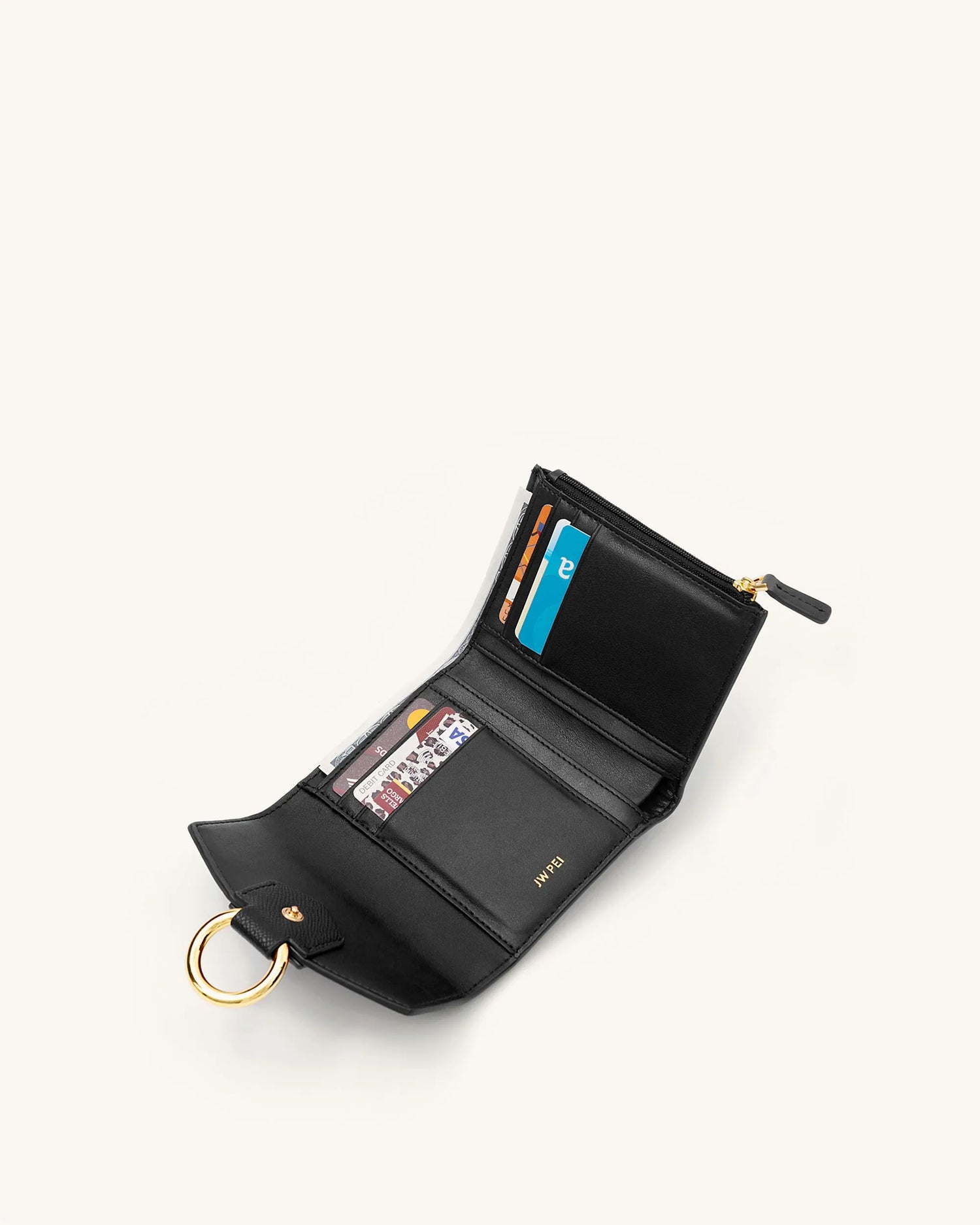 JW PEI_Black Grained Vegan Leather_Stella Wallet_148-1_Black Grained Vegan Leather_04